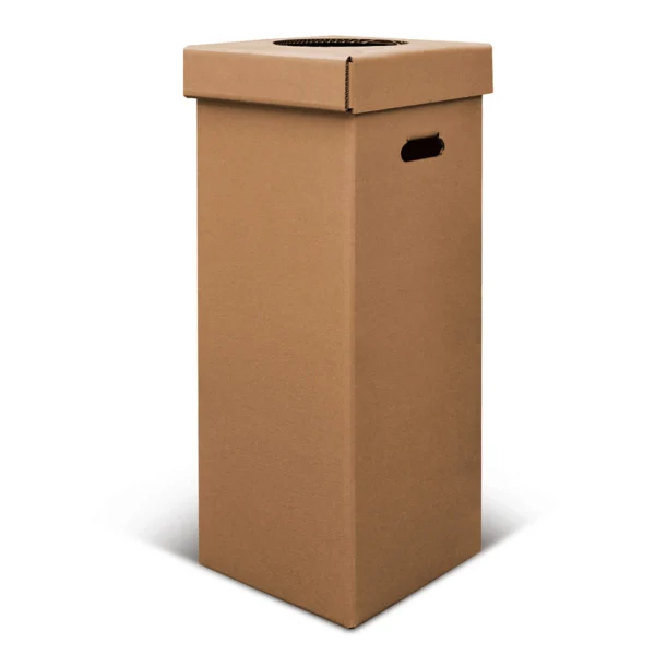 Урна квадратная, 29*29*75 (крафтовая, с круглым вырезом, пустая)