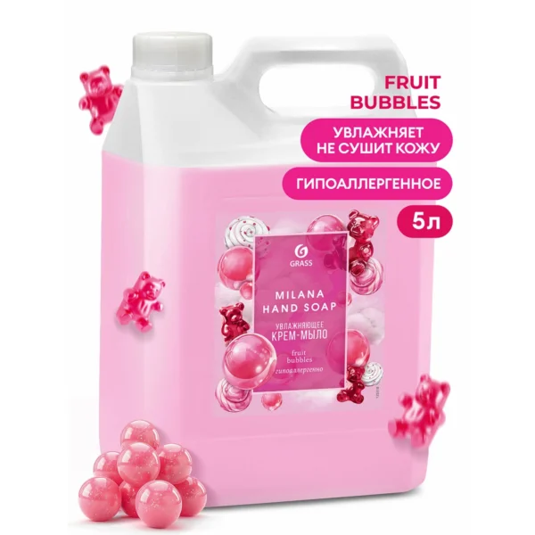 Крем-мыло жидкое увлажняющее "Milana fruit bubbles" (канистра 5 кг)