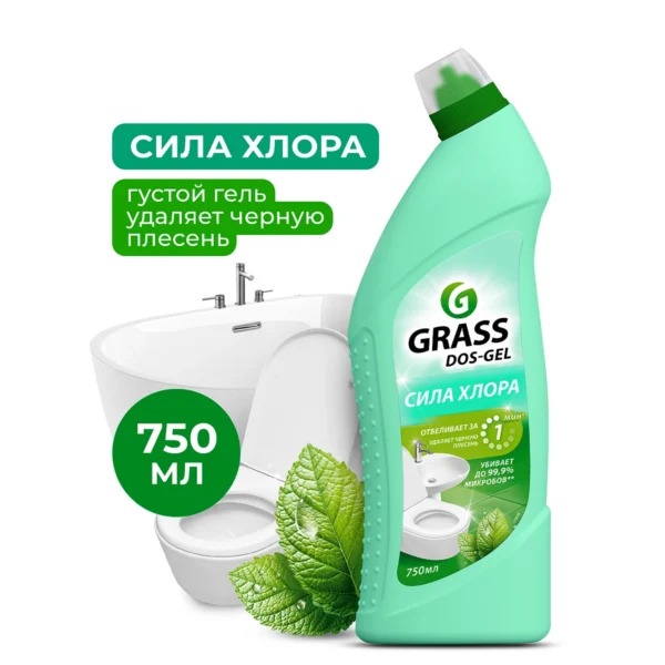 Универсальный чистящий гель "DOS GEL" Мятная сила (флакон 750 мл)