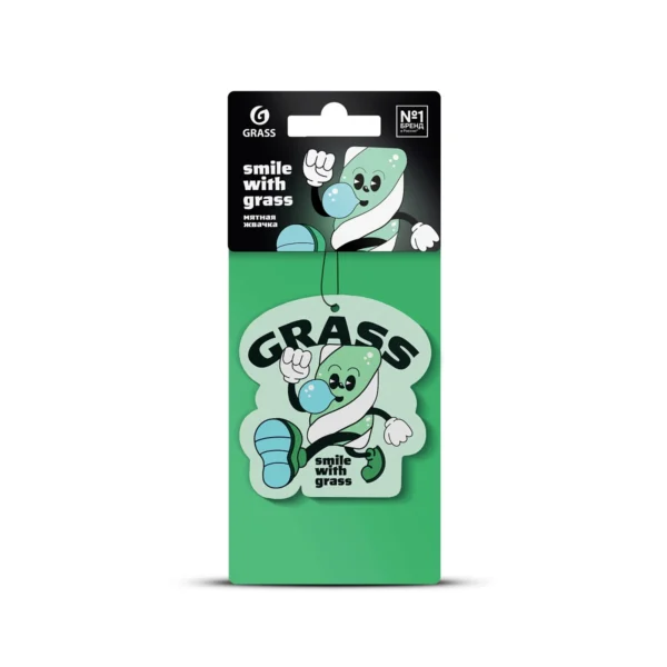 Ароматизатор воздуха картонный GRASS "Смайл" (мятная жвачка)